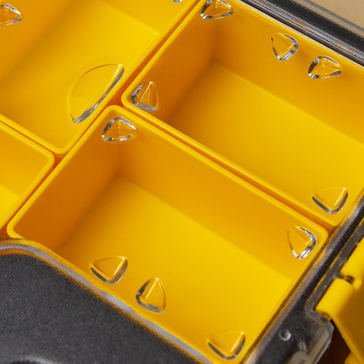 Close up of Professional Organizer featuring removable cup compartment.