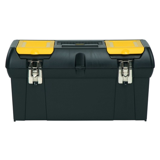 Metal latch Toolbox with tote tray.