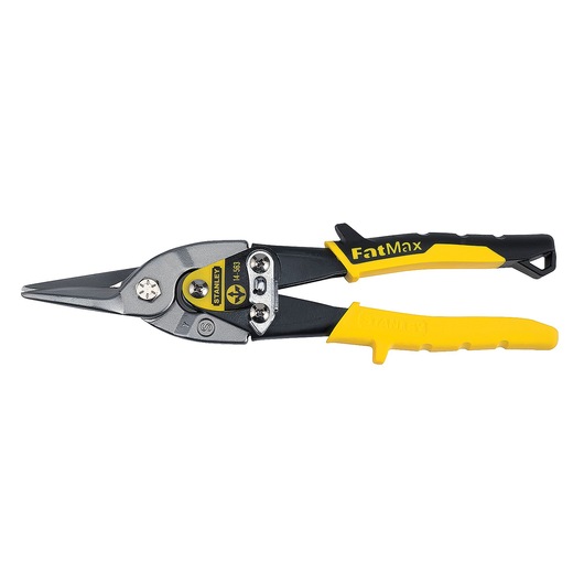 Left profile of fat max straight cut compound action aviation snips.