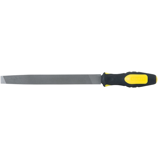 Profile of 8 inch single cut handy file with handle.