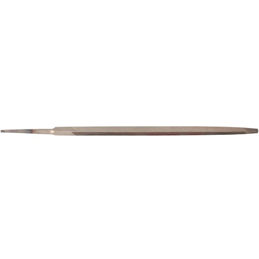 Profile of 6 inch single cut extra extra slim taper file.
