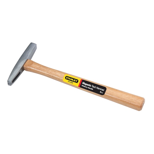 5 ounce wood handle magnetic tack hammer.